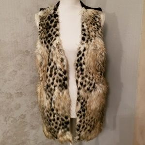 Faux fur sweater vest